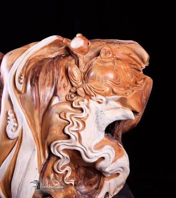 崖柏工藝品《御龍達摩》太行旋轉造型完美絕世孤品